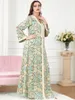 Casual Kleider Frauen Elegante Maxi 2023 Luxus Langarm Gedruckt Abaya Arabisch Muslim Türkisch Formale Abend Party Robe Vestidos