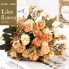 Decorative Flowers 30cm Artificial Hydrangea Clove Bouquet Silk Fake Wedding Party Home Decoration Flower Wreath DIY Decor