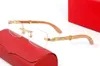 Mode carti top lunettes de soleil Métal bois blanc rectangulaire affaires décontracté simple hommes et femmes maître design style de haute qualité avec boîte d'origine