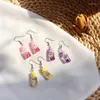 Dangle Earrings Trendy Drifting Bottle Shell Resin Pendant For Women Fantasy Ocean Conch Sequins Female Daily Jewelry