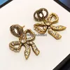 Vintage wzór motyla kolczyki 18K mosiężne kolczyki Rhinestone diamentowe szpilki urok krople do uszu biżuteria