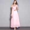 Women's Spaghetti Straps Sexy Off the Shoulder Embroidery Evening Prom Elegant Long Runway Dresses209K