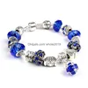 Charm Armbanden Zomer Stijl Crystal Charms Bangles Sier Plated Europese Authentieke Kralen Ketting Armband Voor Vrouwen Originele Diy Jewel Dhnme