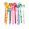 Pvc balloon stick for children inflatable toys cartoon animal head long birthday party supplies rabbit tiger cat about 110-120cm ba71 Q2