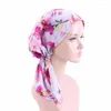 Abbigliamento etnico Donna Stampato Hijab Foulard pre-cravatta Elastico Musulmano Femminile Turbante Cappello Chemio Copricapo Copricapo Copricapo Stretch