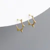 Orecchini WANTME 925 Sterling Silver Minimalista Statemnet Gold Bohemian Per le donne Fashion European Party Piercing Jewelry