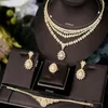 Necklace Earrings Set GODKI Luxury Elegant 4 PCS Bracelet Ring For Noble Women Bridal Wedding Party Show 2023