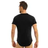 Costumi da bagno da uomo Catsuit costume da bagno di un pezzo ginnastica stampa Biforcazione Tshirt pigiama da uomo 230705