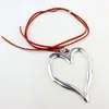 Chaînes coréenne mode cuir cordon collier femmes réglable élégant métal amour coeur pendentif tour de cou bijoux cadeau de noël