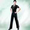 Stage Wear Pantalons pour hommes de danse latine Diamond Pants Practice Clothes GB Straight Modern