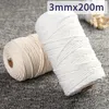 Nouvelle Corde De Cordon De Coton Pour Bricolage Textile À La Maison Artisanat Bohème Macramé BOHO Chaîne À La Main Accessoires Décoratifs 3mm x 200m267S