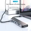 6 in 1 Type-C Hub To HDTV Adapter 4K USB Docking Station C Hub With 3.0 TF SD Reader Slot PD for MacBook Pro/Air/Huawei Mate