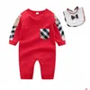 Rompers Desginer Baby ClothingBabys Огромная одежда весна и осенняя хлопок рожденная пижама женская скалола