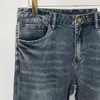 Jeans da uomo con cerniera a vita media Trendy Summer H Jeans di alta qualità Moda Casual Pantaloni da uomo dritti lavati larghi