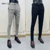 Pantalones de hombre Ropa de hombre Vestido Primavera y verano Moda Casual Estilo coreano Fácil de combinar Traje negro delgado Tendencia Leggings delgados 230705