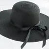 Kapelusze z szerokim rondem proste składane kapelusze słomkowe dla dziewcząt Sun Beach kobiety lato ochrona przed promieniowaniem UV czapka podróżna Lady kobieta Gorras