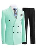 Ternos masculinos azul slim fit blazers baile e noivo para homens boutique moda casamento (jaqueta colete calça)