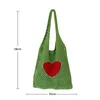 Sacs de soirée Lady Retro Summer Hobo Bag Trendy Heart Knitted Shoulder Mesh Hollow Tote Casual Beach Purse