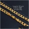 Chains 4-10Mm Gold Cuban Link Chain Necklace For Women Men 20 Inches Hip Hop Rapper Choker Fashion Jewelry Gift Drop Delivery Neckla Dhwlx