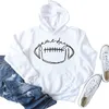 Moletons femininos moletons moletons game day rugby alfabeto moletom com capuz outono inverno manga longa feminino kawaii gótico streetwear feminino 230706