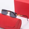 Fashion carti top sunglasses New wooden frameless Sunglasses men's square leg Women's trendy glasses with original box