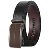 Belts Plyesxale Men Belt 2023 Cowhide Genuine Leather For Luxury Automatic Buckle Black White Cinturones Hombre B836