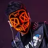 Outros Brinquedos Halloween Double X Luminous Mask Flashing Blood Horror Led Neon Party Face Full Cosplay Costume Accessories 230705