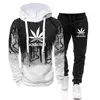 Men's Tracksuits Fashion Men Splash Ink Hoodie And Sweatpants Suit Casual Print Tracksuit