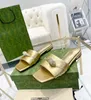 2023S Sandal Women Flats Flats Sandal Slide Slide Sandal Hardware Houndy Leather Leather Open Open Toe Luxury Designer With Boxes Factory Sale 35-43
