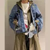 Men's Jackets Spring And Autumn Designer Destroyed Denim Stitching Army Green Wind Coat Women's Same Personality Trend