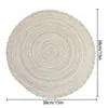 Table Mats 51BD 4pcs Round Placemats For Dining Woven Heat Resistant Anti-Slid Kitchen 15 Inch Drink Cup Pot