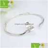 Pulseras con dijes de calidad superior Sier Cadena de serpiente básica Mujeres Hombres Brazalete con cierre magnético para cuentas europeas Pulsera Fabricación de joyas Drop De Dhjqw