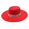 Estilo Britânico Chapéu Fedora de Lã Fedora Masculino Fedora com Aba Larga de 9,5cm e Bainha Plana Jazz Church Boné Senhoras Chapéus Elegantes