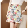 Юбки, вышитая юбка A-Line Женская весна летняя дизайн высокая талия тонкая упаковка бедра короткая одежда Женская корейская мода