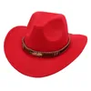 Faux Wool Western Cowboy Hats for Children Vintage Gentleman Dress Hats Panama Cowgirl Jazz Felt Cap Sombrero Hombre Women Men