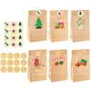 Gift Wrap 12Pcs Kraft Paper Candy Bags Favor Holder Kids Treat Packing Cookie Baking Party Supplies