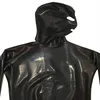 Collant erótico Gay Men Sexy Fetish Latex Nightclub Catsuit PVC Trajes Prisioner Cosplay Body Suit Black Leather jumpsuit285W