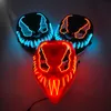 Maski imprezowe projekt Luminous Led Neon Cosplay Venom maska filmowa Halloween Horror świecące Masquerade karnawałowy kostium dekoracyjny rekwizyt 230705