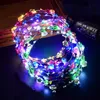 Guirlande de fleurs lumineuse 10-Led casque guirlande couronne fleur bandeau couronne rougeoyante pour la fête de mariage guirlandes de noël LT0108