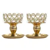 Candle Holders Crystal Tea Light Set Of 2 For Wedding Dinning Room Table Centerpieces Decoration Fit With Votive Candles