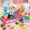 Klei Deeg Modellering DIY Kleur Kid Pretend Play Keuken Speelgoed Set Kookgerei Onderwijs Koken Voedsel Ijs Noedels Kleurrijk Voor meisje cadeau 230705