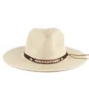 Chapeaux de paille d'été pour femmes Panama large bord hommes casquette de Jazz vacances Protection UV plage soleil chapeaux en plein air voyage chapeau