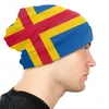 Berretti Bandiera delle Isole Aland Skullies Berretti Cappello Goth Autunno Inverno Outdoor Cappellini Unisex Primavera per adulti Cofano caldo Cappelli per maglieria