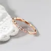 ZHOUYANG Slim pierścionek zaręczynowy dla kobiet prosty mikro cyrkon biały złoty kolor delikatny pierścionek prezenty ślubne biżuteria DZR021