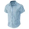 القمصان غير الرسمية للرجال الحجم اليورو رجل القطن مختلط قميص فضفاض 2023 الصيف صيف لابيل الشاطئ