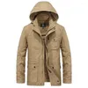 Hommes vestes mode hiver militaire hommes coton manteau à capuche coupe-vent printemps automne décontracté Parka mâle vêtements armée vert noir