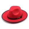 Damhattar Lyxmode Filt Fedora Hat Retro Män Bröllop Dekorera Trilby Jazz Hat Chapeu Feminino