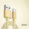 Cell Phone Cables Type C Nylon Braided Micro Usb S Charging Sync Data Durable Quick Charge Charger Cord For Android V8 Smart Drop De Dhlg7
