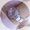 Kol saatleri lüks tarzı gümüş elmas izleme kadın marka üst moda rhinestone kadran su geçirmez paslanmaz çelik bayanlar saatler 2023
