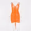 ملابس السباحة النسائية مثيرة شبكية ثوب شير رؤية من خلال شبكة بيكيني السمكة تستر على بدلة السباحة الشاطئ البرتقالي